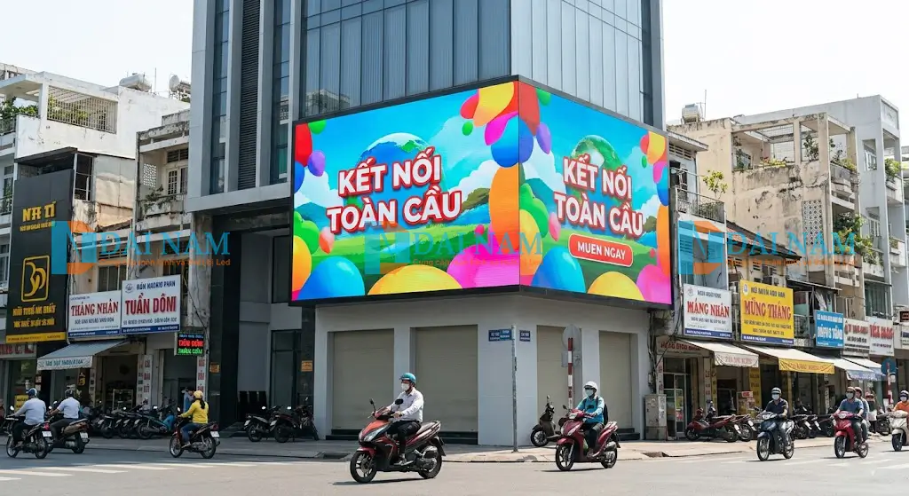 Biển quảng cáo kỹ thuật số sử dụng màn hình led p3.91 ngoài trời tại Việt Nam