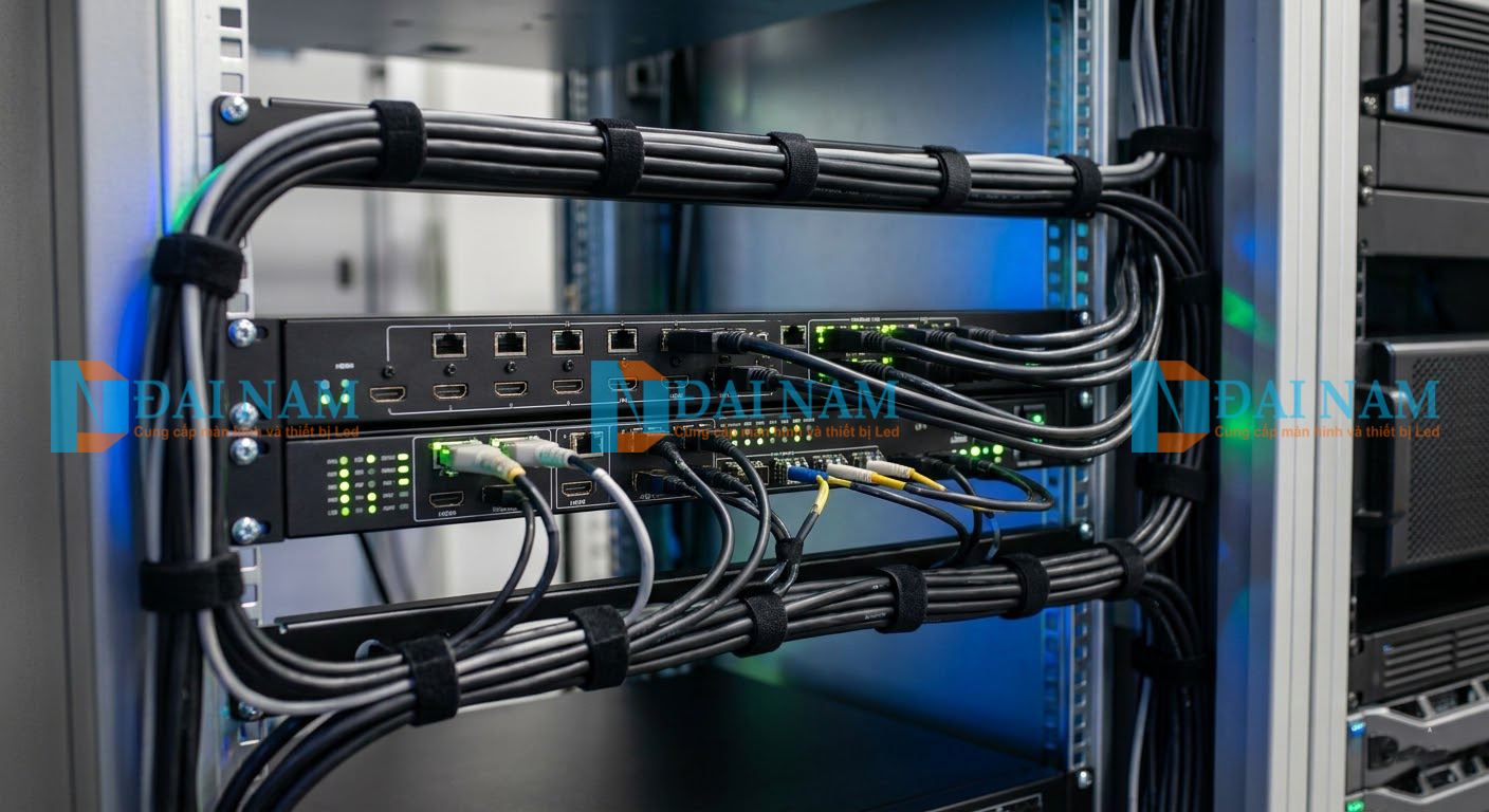 Thiết bị bộ điều khiển phân chia tín hiệu cho hệ thống màn hình ghép chuyên dụng.