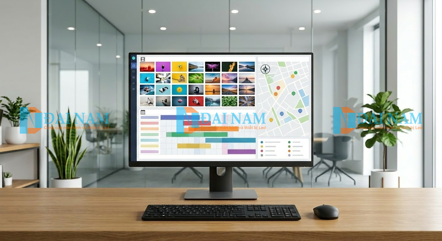 Giao diện dashboard phần mềm quản lý trình chiếu tập trung Digital Signage, dùng để điều khiển hàng loạt màn hình quảng cáo LCD từ xa.