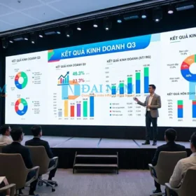 Màn hình led p3.91 trong nhà quy mô lớn trên sân khấu hội nghị tại TP.HCM