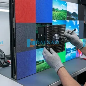 Tháo module led p3.91 phía trước bằng nam châm khi màn hình đang hoạt động