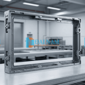 Cấu tạo tủ cabin nhôm đúc nguyên khối tỷ lệ 16:9 của màn hình LED P1.25.