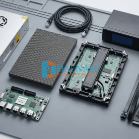 Bộ linh kiện đồng bộ màn hình LED P1.53: tấm LED, nguồn 5V40A, card thu phát Novastar, bộ xử lý hình ảnh