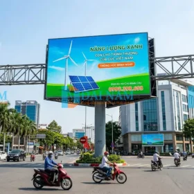 Thi công màn hình LED P5 ngoài trời (outdoor) làm biển quảng cáo điện tử tại nút giao thông.