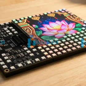 Cận cảnh cấu tạo tấm module LED P5 indoor với bóng LED SMD2121 và chuẩn giao tiếp Hub75E.