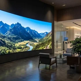 Toàn cảnh màn hình LED P1.86 lắp đặt tại showroom hiện đại của Công ty LED Đại Nam