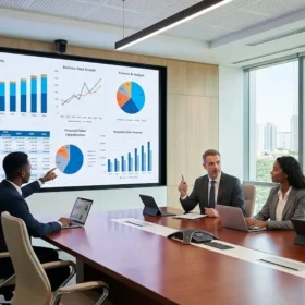 Màn hình led p 186 hiển thị sắc nét trong không gian phòng họp VIP hiện đại