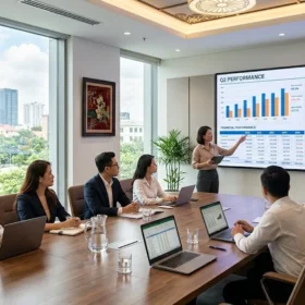 Màn hình led p2.5 trong nhà hiển thị dữ liệu sắc nét cho phòng họp công ty