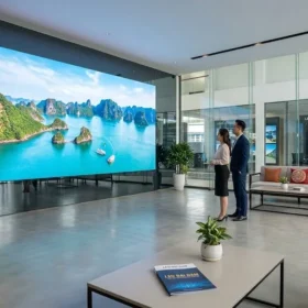 Toàn cảnh màn hình led P3 lắp đặt tại showroom hiện đại của Công ty LED Đại Nam