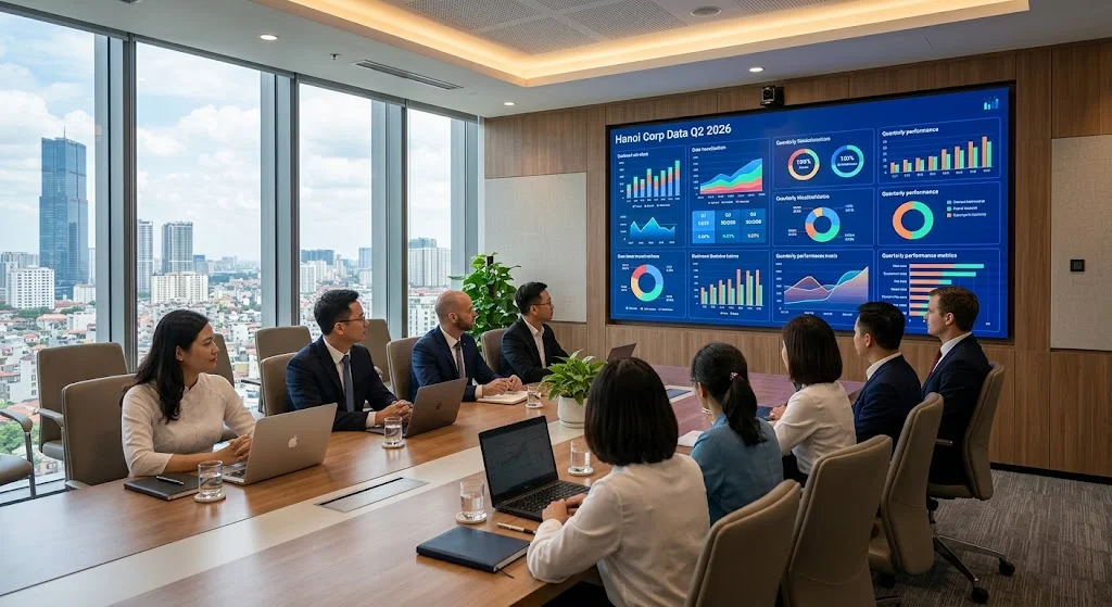 Màn hình led P3 hiển thị sắc nét trong không gian phòng họp chuyên nghiệp hiện đại