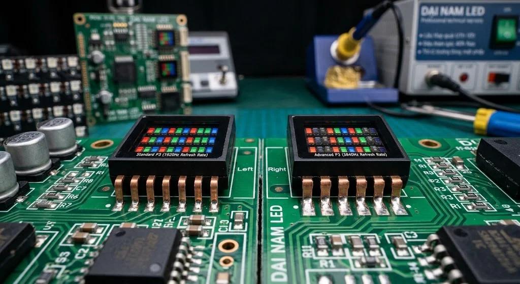 Cận cảnh chip LED Nationstar chất lượng cao sử dụng cho màn hình led P3 Đại Nam