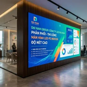 Toàn cảnh lắp đặt màn hình led p3 indoor chuyên nghiệp tại showroom hiện đại