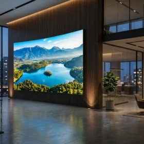 Toàn cảnh lắp đặt màn hình led p3 indoor chuyên nghiệp tại showroom hiện đại của LED Đại Nam