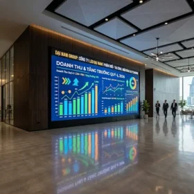 Màn hình led p3 indoor lắp đặt tại hội trường doanh nghiệp sang trọng