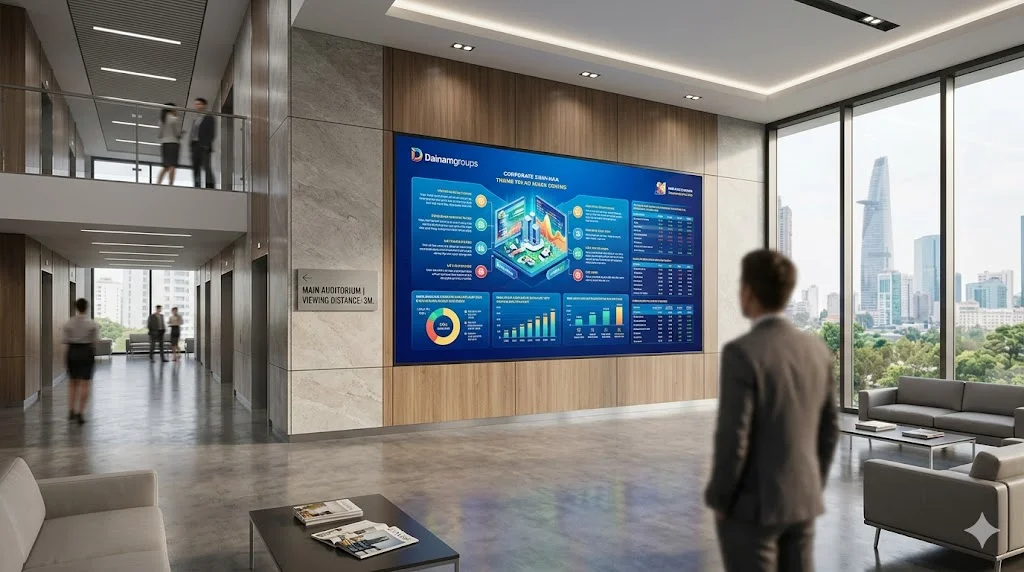 Khoảng cách xem tối ưu giúp hình ảnh từ màn hình LED P3 trong nhà sắc nét tuyệt đối