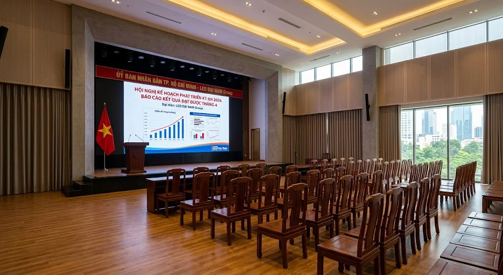 Màn hình LED P5 trong nhà chuyên dụng cho nhà hàng tiệc cưới sang trọng