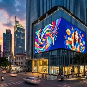 Tổng quan dự án lắp đặt màn hình led p6 ngoai troi tấm lớn tại mặt tiền tòa nhà