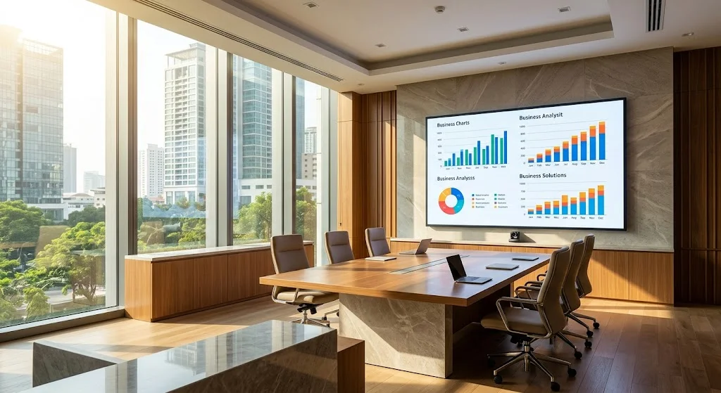 Màn hình led phòng họp hiển thị siêu sắc nét trong môi trường văn phòng sáng