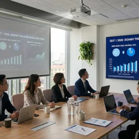 So sánh ưu điểm vượt trội của màn hình led phòng họp so với máy chiếu truyền thống