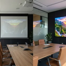 So sánh hiệu năng hiển thị giữa máy chiếu truyền thống và màn hình LED phòng họp