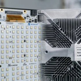 Chi tiết linh kiện chip LED Nationstar và cabinet nhôm đúc tản nhiệt của màn hình led phòng họp