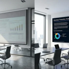 So sánh hiệu quả hiển thị khi thi công màn hình led hội trường thay thế máy chiếu cũ