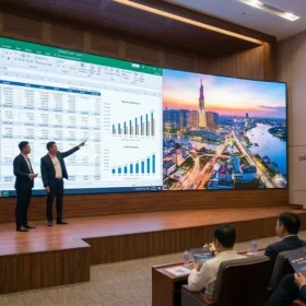 Báo giá và lắp đặt thi công màn hình LED hội trường các dòng P2 P2.5 sắc nét