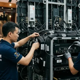 Kỹ thuật đi dây chống nhiễu âm thanh khi thi công màn hình LED hội trường