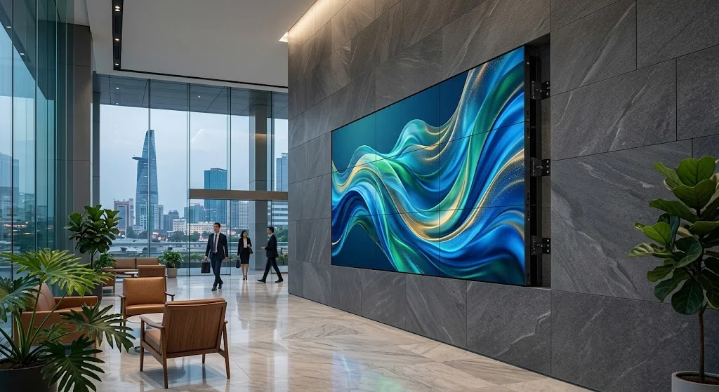 Bức tường ốp gạch kiên cố sau khi thử nghiệm keo dán gạch chịu tải.