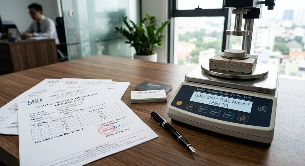 Báo giá và thông số kỹ thuật thực tế trong quy trình thử nghiệm keo dán gạch