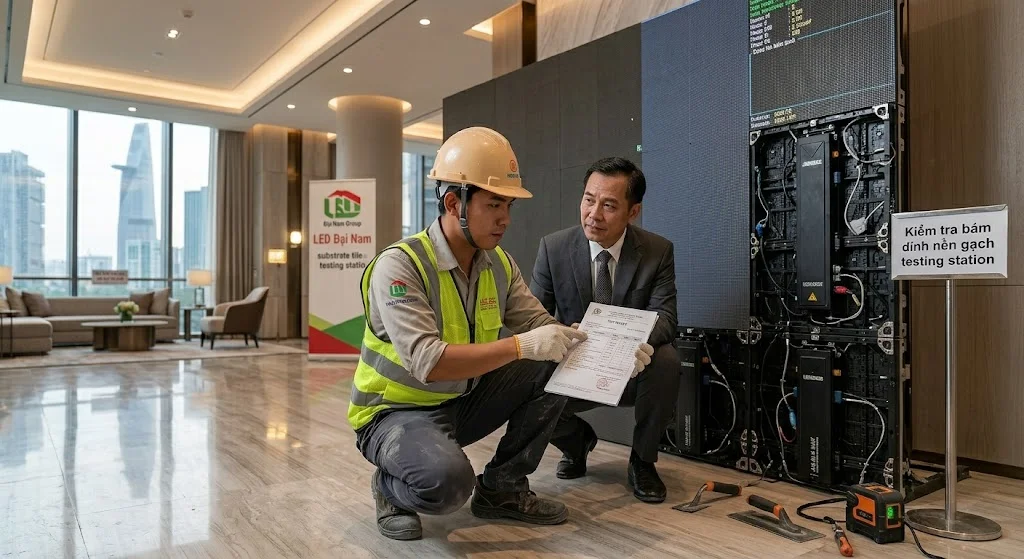 Chuyên gia LED Đại Nam tư vấn giải pháp an toàn dựa trên kết quả thử nghiệm keo dán gạch.