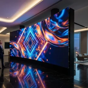 Tổng quan dự án lắp đặt chuyên nghiệp từ công ty làm màn hình led p3 tại showroom hiện đại.