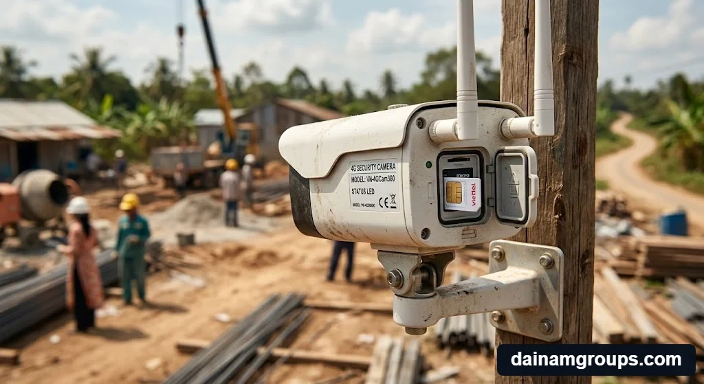 Chi tiết camera 4G minh họa cho Hướng dẫn cài đặt cấu hình APN cho camera lắp sim 3g 4g