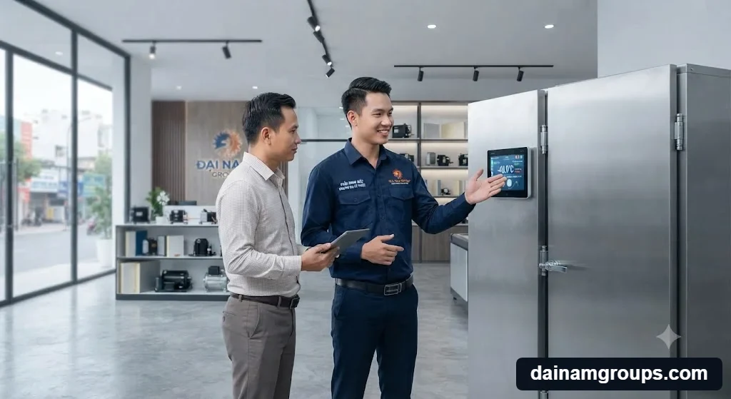 Chuyên gia Đại Nam tư vấn giải pháp lắp đặt kho cấp đông cho khách hàng
