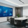 Toàn cảnh hệ thống màn hình led phòng họp 100 inch hiện đại tại văn phòng doanh nghiệp